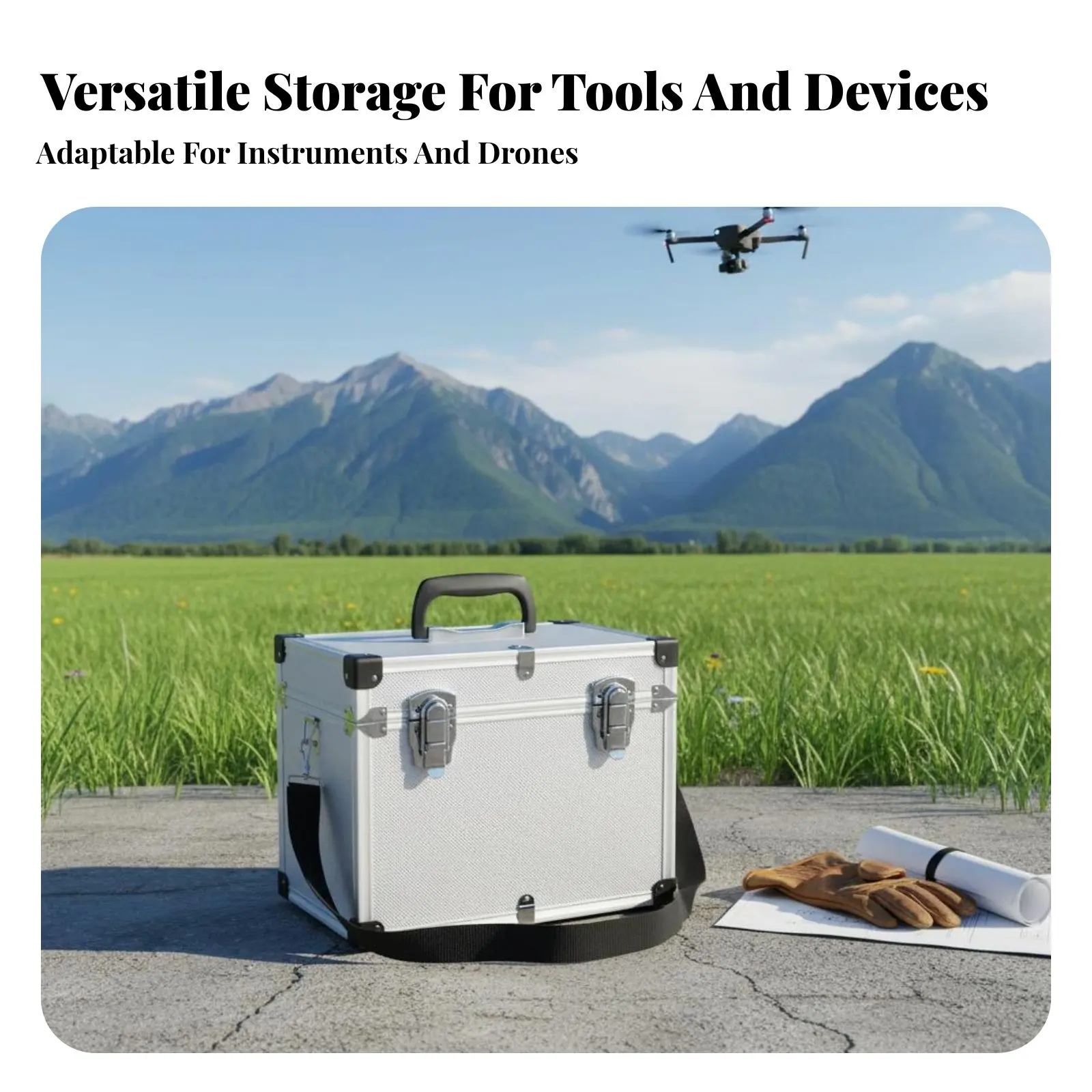 ハードインストゥルメントケース（フォーム入り）多目的ポータブルドローンキャリングケースアルミツールボックス頑丈なポータブルツールボックス