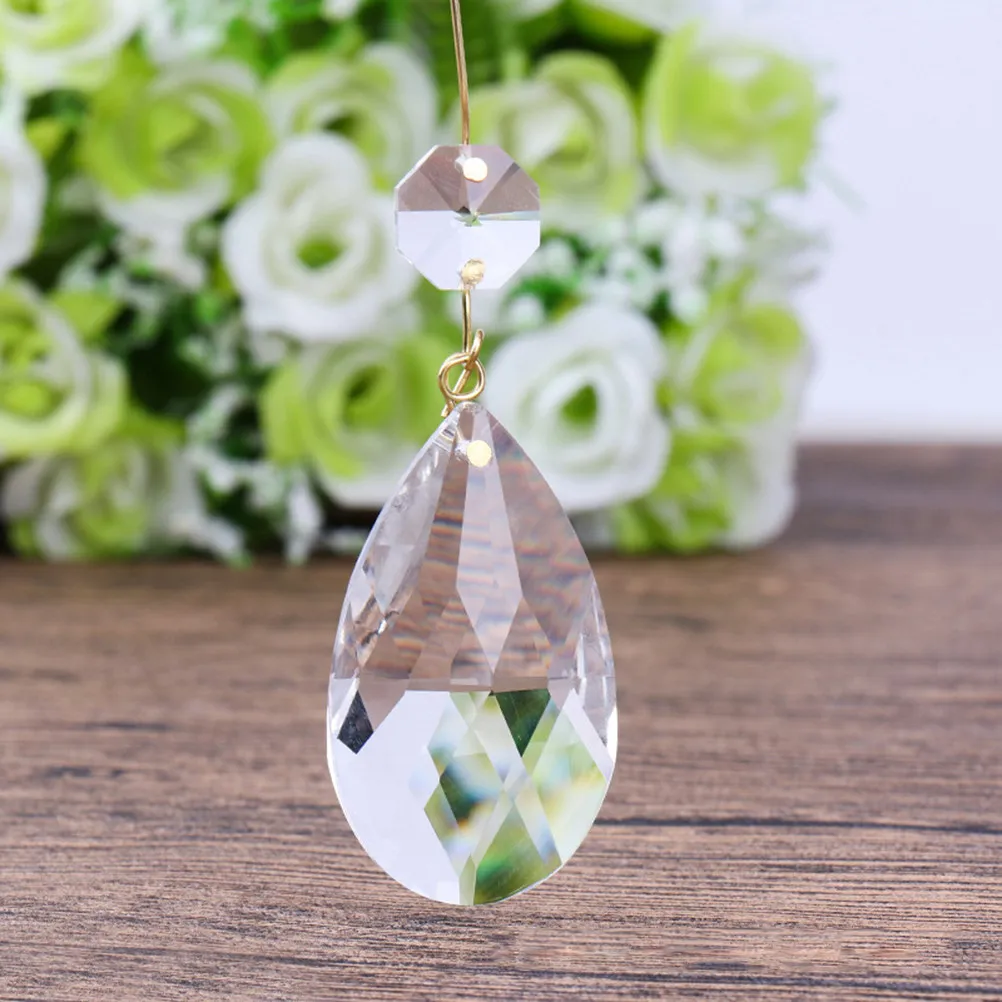 

20 шт. прозрачных хрустальных подвесок-капель для люстр, гладкие, сверкающие, для декора дома и светильников