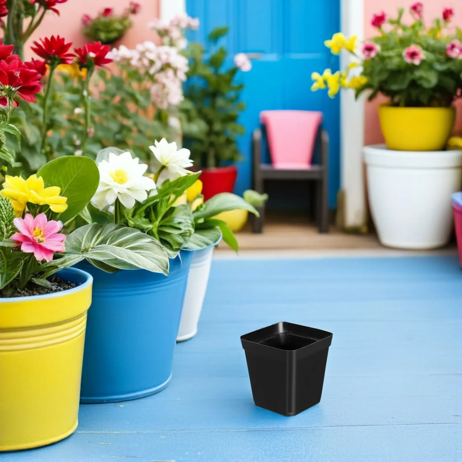 

100 шт. черных квадратных пластиковых горшков для рассады, 2,36 дюйма, многоразовые контейнеры для комнатных растений, овощей, суккулентов, цветов