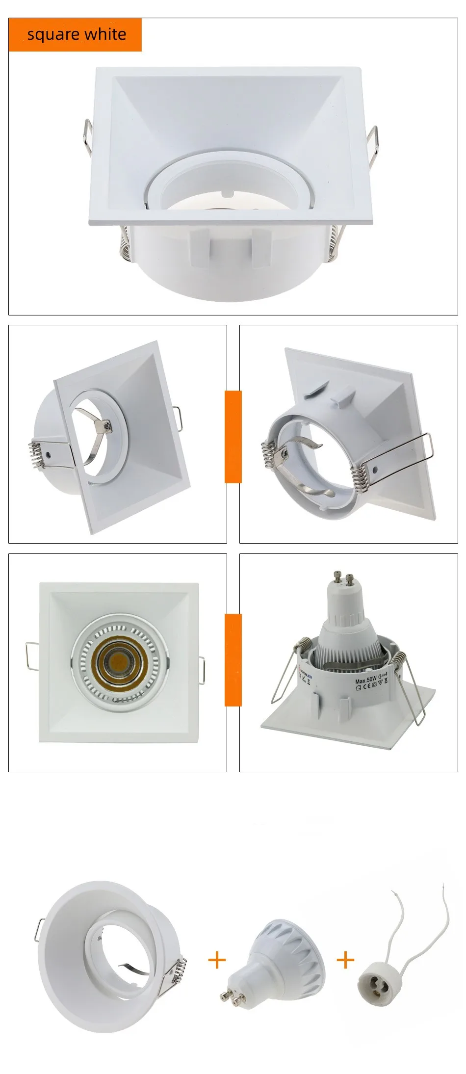 Modern Aluminum Alloy Easy Install Led Ceiling Light fixture GU10 Lampshade MR16 Spotlight Lamp Frame recessed Housing