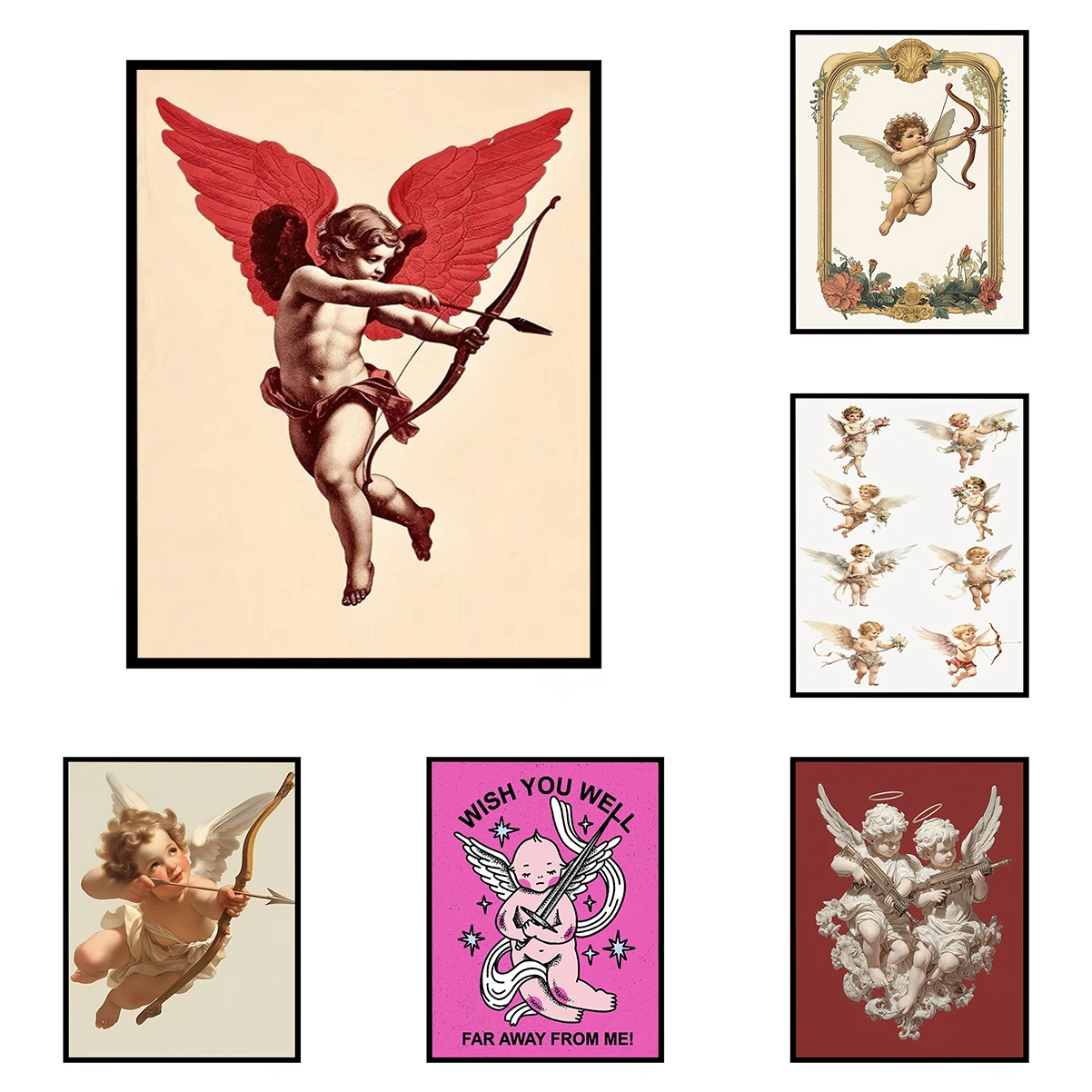 

Angelic Cupid Poster Interior Paintings Home and Decoration Living Room Posters for Wall Decorations Vintage Decorative Picture