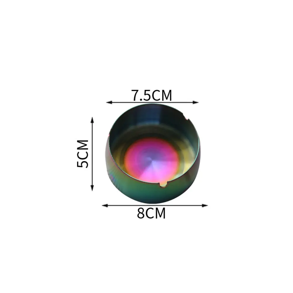 

Stainless Steel Ashtray Thicken Simple Colorful Holder for Home Office Hotel Restaurant Car Tea Table Gift