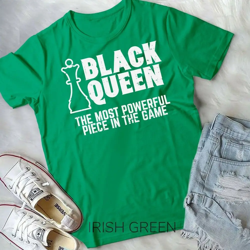 Womens Black Queen Most Powerful Chess African American Women Gift T-Shirt