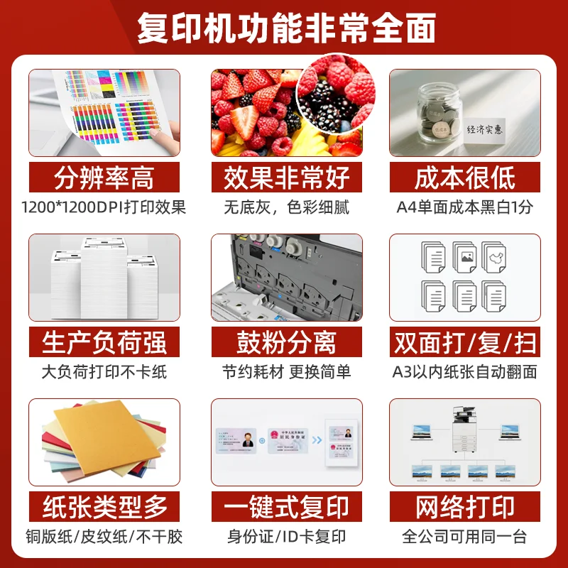 Color laser a3 printer copier all-in-one machine double-sided commercial large office black and white digital composite