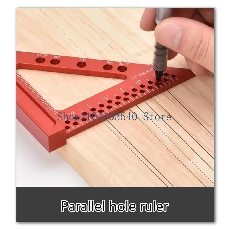 02DC Aluminum Triangle Ruler Measuring Ruler Woodworking Square Protractor Measuring Tool for Engineer