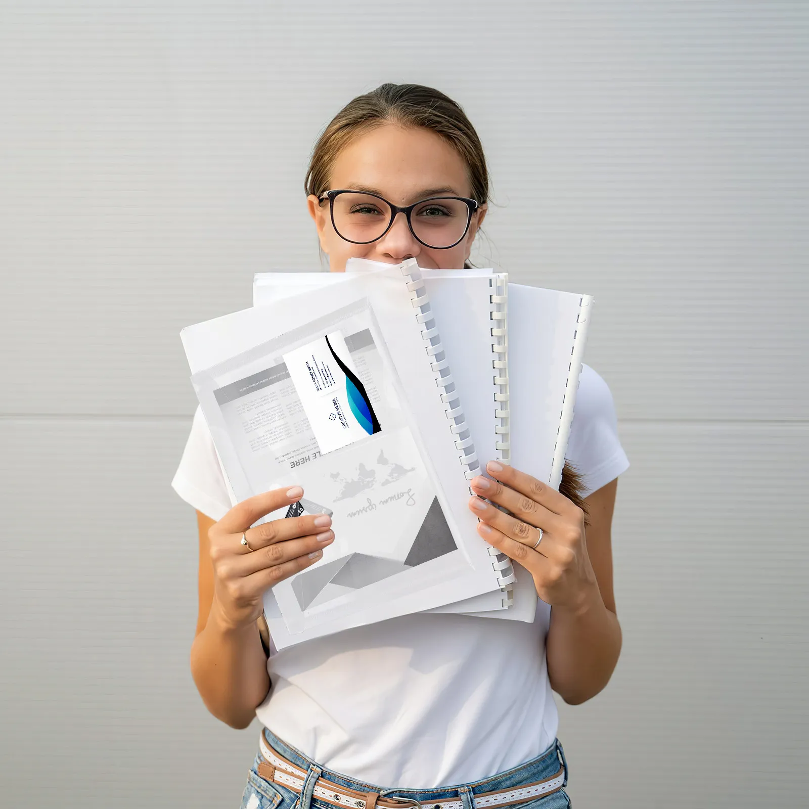 

20Pcs Transparent File Holder A5 Document Organizer with Snap Closure Large Capacity Lightweight Portable for Office School Home
