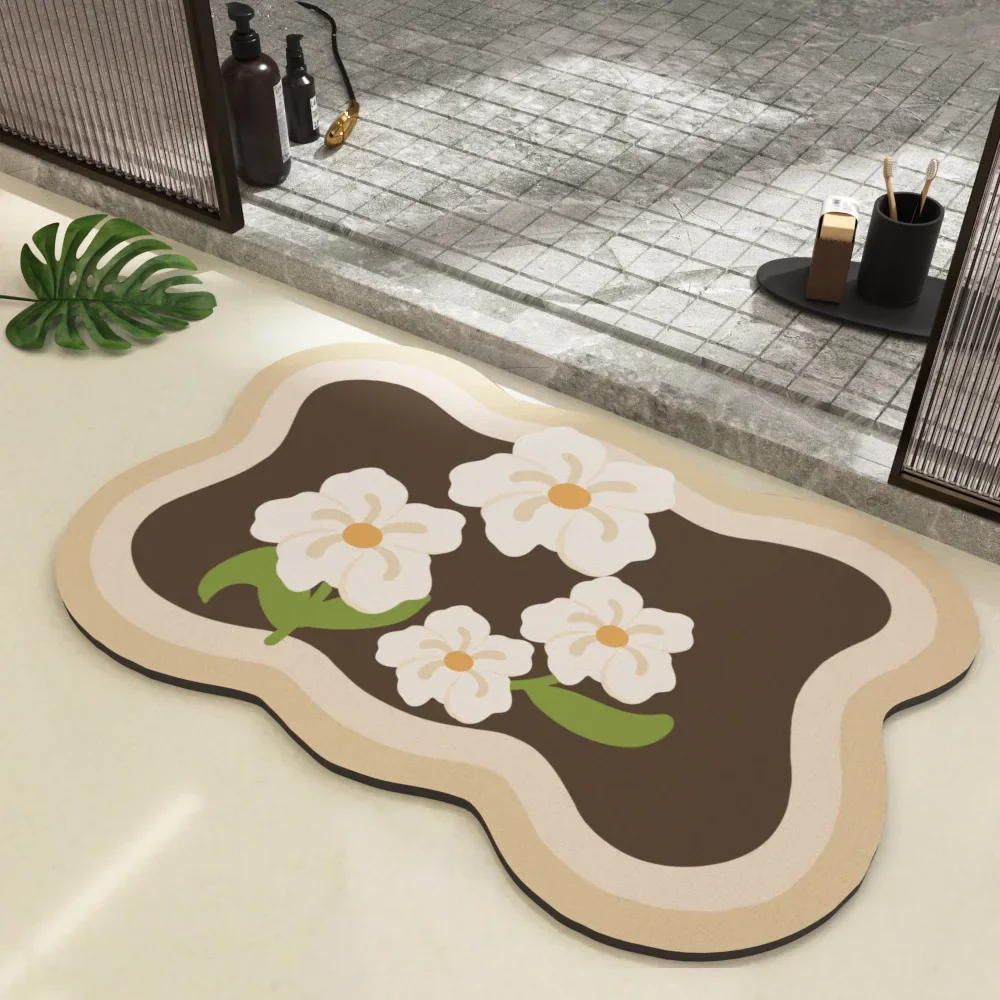 Diatom mud cushion absorbent bathroom light luxury floor mat toilet non-slip foot mat