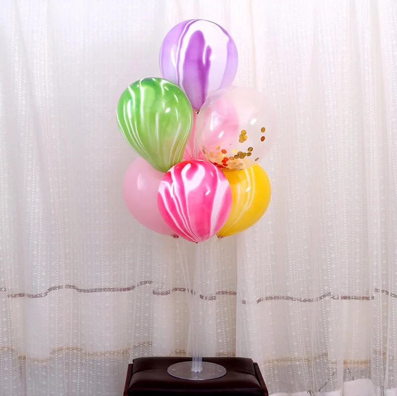 

10pcs 10inch Painting Agate Balloons Colorful Cloud Air Baloon Birthday Party Confetti Transparent Balloon Wedding Decoration