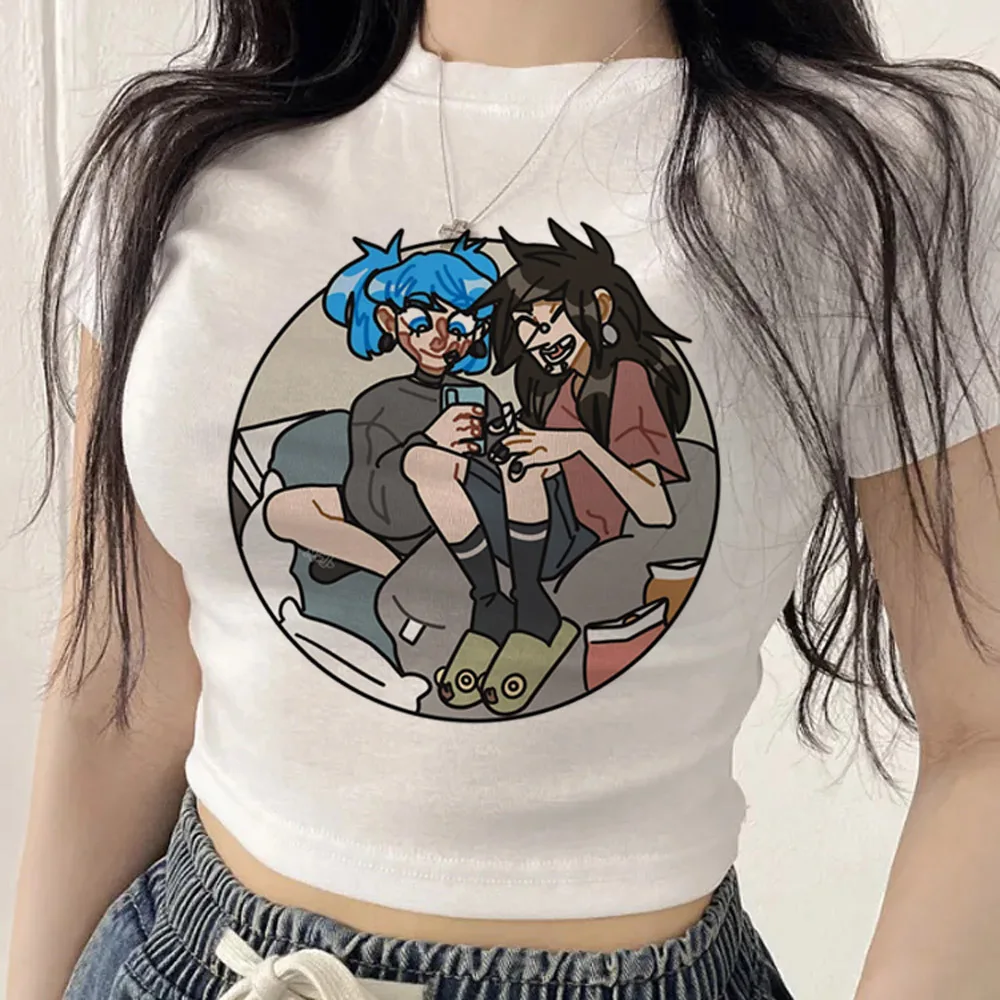 Sally Face cropped top women emo streetwear 2000s tshirt cheap alternative  scene