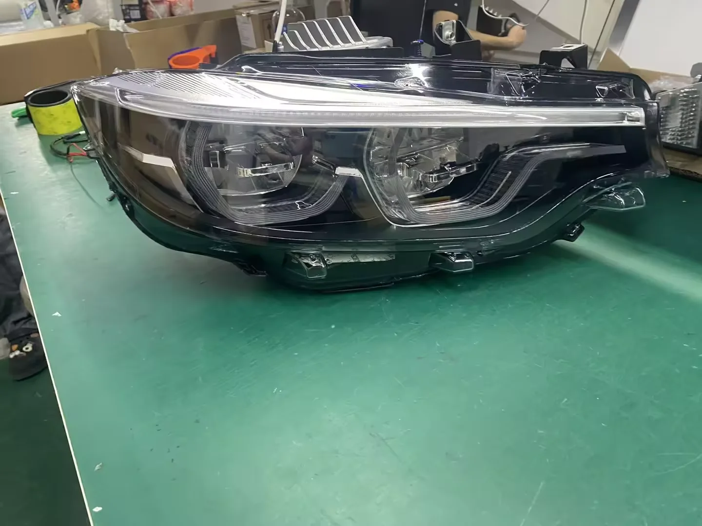 Switching IKON V2 Style Headlight for 4 Series F32 F33 F36 F82 M4 Front Light Head Lamps, White Amber Triple Color