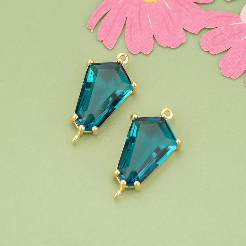 assoonas, 4 Stück/Set, MG85, Schmuckzubehör, 18k Gold rhodiniert, Kupfer, Anhänger, Glas, handgefertigt, Schmuckherstellung, DIY-Anhänger – Detail 7