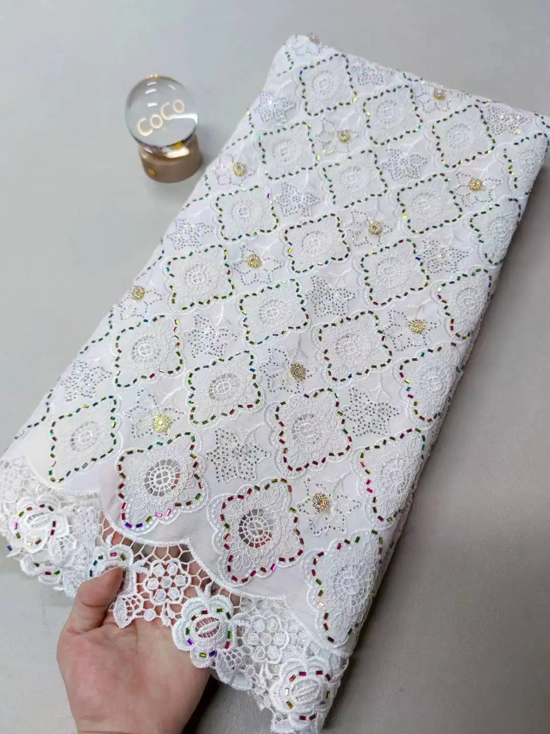 

High-Quality Nigerian Tulle Lace Fabric for Wedding Dress Embroidery Sewing Sequins 2025 Party Guipure Chiffon 5Yard XL131