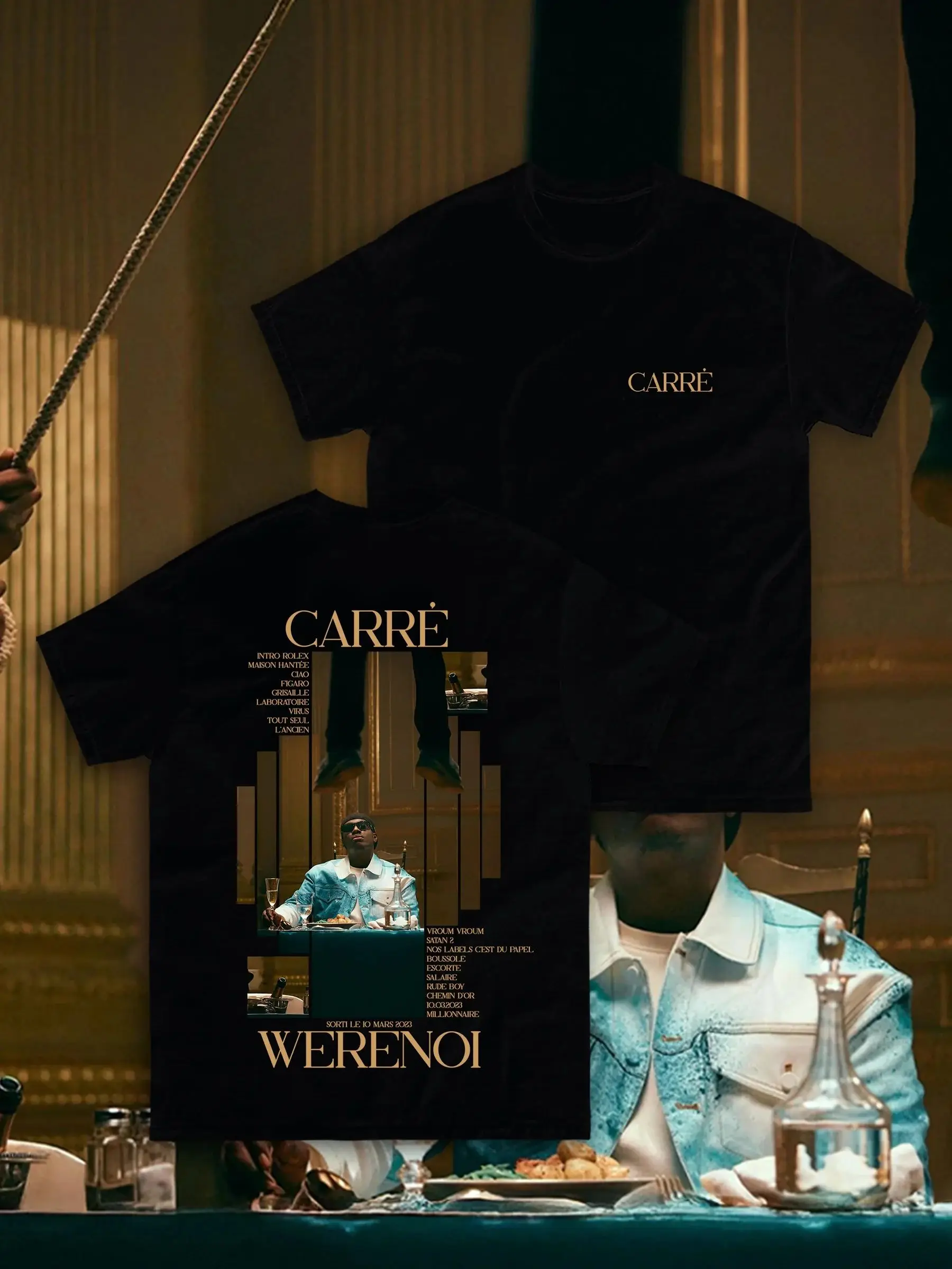 Hip Hop Fashion Pop Music T-shirts Rapper WeRenoi Carré Album Graphic Print T Shirt Summer Casual Loose Vintage Tshirt Unisex
