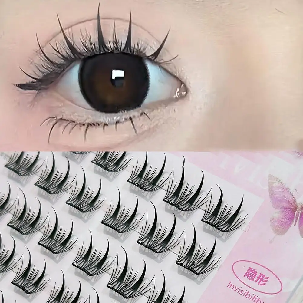 Self Adhesive Eyelashes DIY Cluster Lashes No Glue Cils Needed Individual Faux Tools Lashes Extension Makeup W8S2