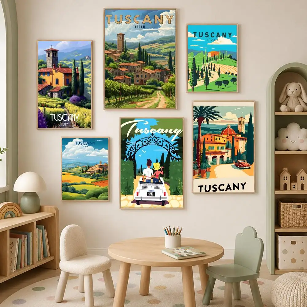Place Tuscany Poster Self-Stick HD PP paper Wall Art Poster, Waterproof Decor for Bedroom, Living Room and Home