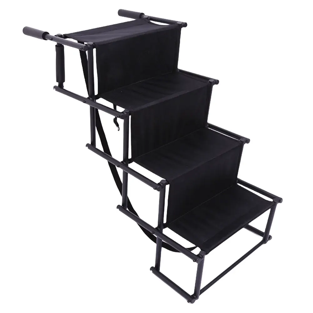 Dog Stairs for Large Dogs 4 Step Foldable Dog Ramp for Car Non-Slip Surface Pet Stairs Ramp Suitable for SUV,Truck, Sofas, Bed