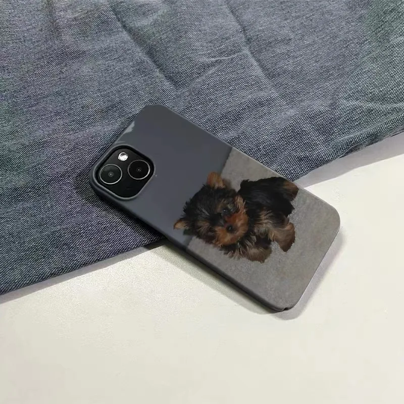 Dark Colored Little Black Dog Phone Case for IPHONE 17 16E 15 PROMAX 14 Plus 13 12 MINI 11 PRO 16Plus XR XS Acrylic Phone Cover