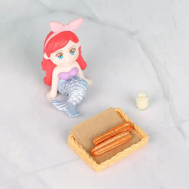 Set di 5 Accessori per Cucina in Miniatura per Casa delle Bambole, Ornamenti con Latte di Soia e Bastoncini Fritti, Gioco di Ruolo