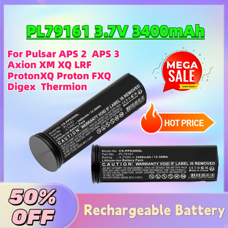 

In Stock New PL79161 3.7V 3400mAh Li-Ion Battery for Pulsar APS 2 APS 3 Axion XM XQ LRF ProtonXQ Proton FXQ Digex Thermion