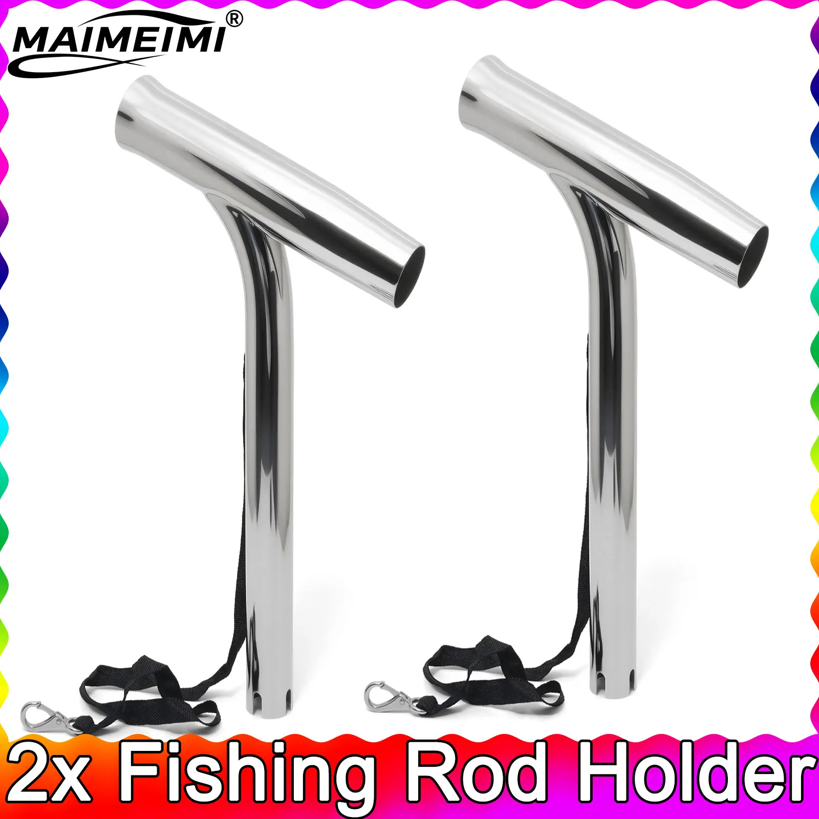 

2pcs Stainless Steel Outrigger Fishing Rod Holder, Stylish Boat Accessories, Silver Highly Polished For Yacht Sea Fishing Parts