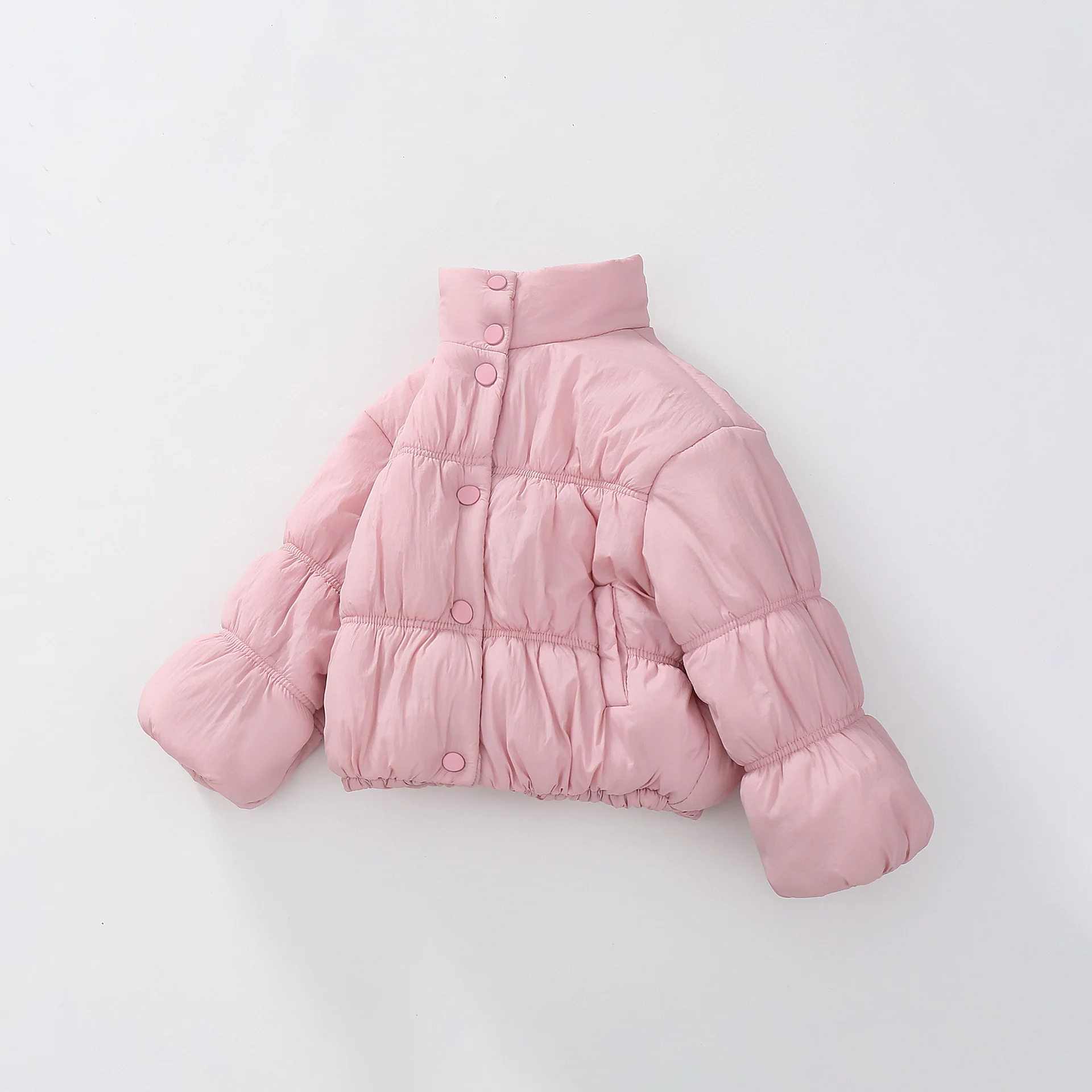 

2026 Новая зимняя куртка для девочек - теплое пальто принцессы с воротником-стойкой и рукавами-фонариками, зимняя верхняя одежда для девочек от 1 до 5 лет