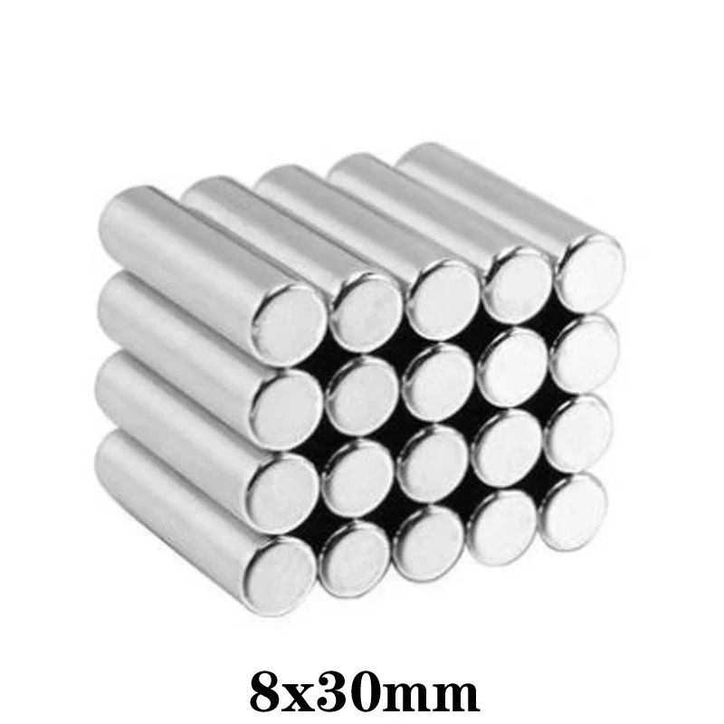 8x30mm Long Powerful Magnets Strong Disc Magnets For Fridge, DIY, Building, Scientific, Craft, Education 8x30  8*30
