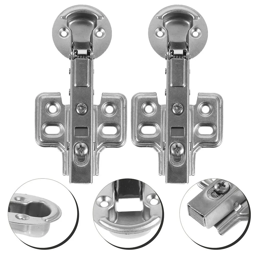 

4Pcs Stainless Steel Hydraulic Damping Door Hinges Frameless Soft Close Cabinet Hinges Kitchen Door Damper Cabinet Hardware