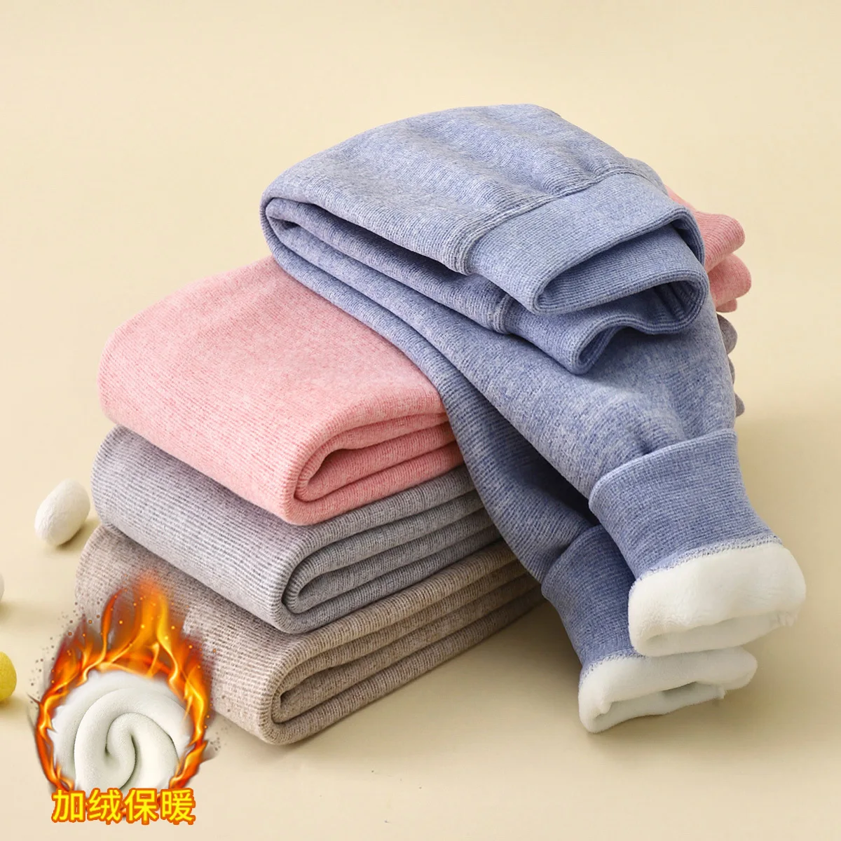 New Baby Winter Fleece Warm Pants Boys Girls Stretch Leggings Children Warm Clothes Soft Kids Layering Home Leisure Sleep Pants