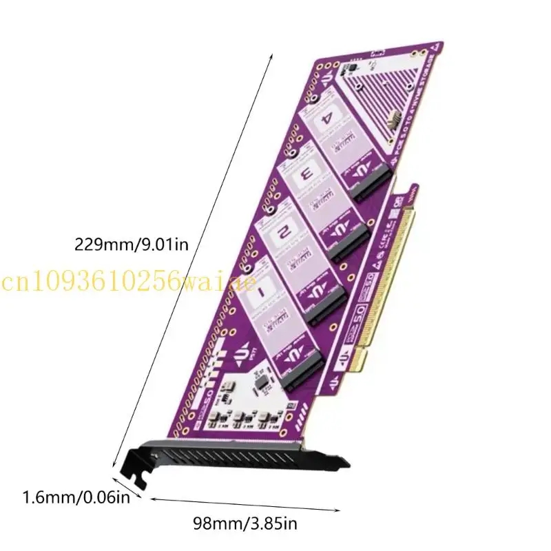 652F 4PORT M.2 NVME PCIE 5.0 Scheda espansione con gestione termica per build PC