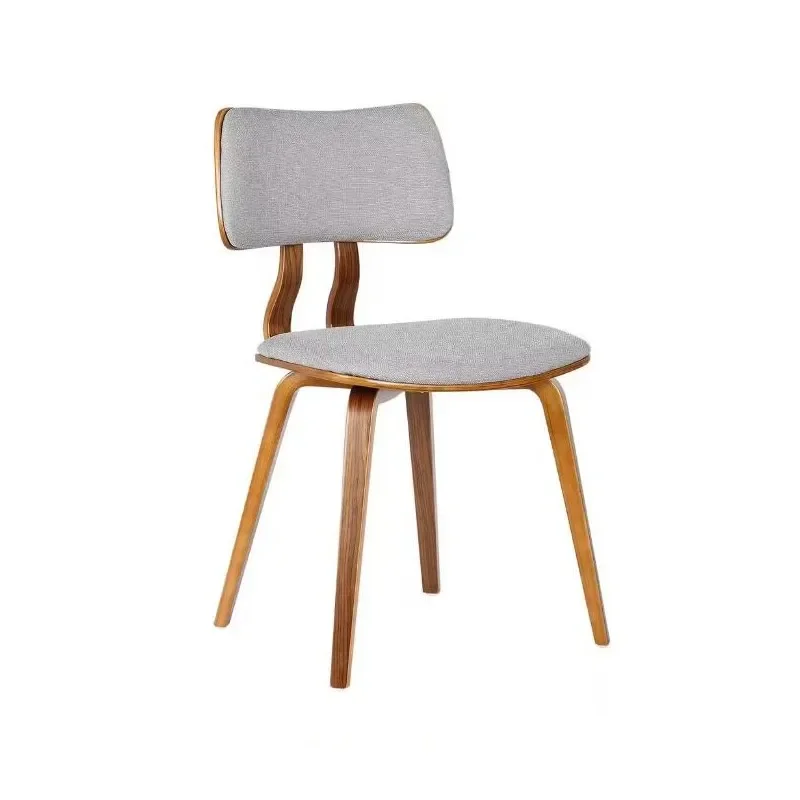 

Jaguar Dining Chair Fabric Upholstery With Legs Plywood Walnut/Natural Finish Modern Mid-Century Side Chair for Apartment Villa