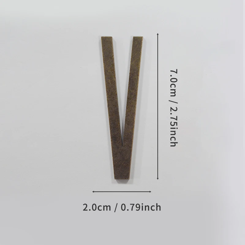 Selbstklebende Hausnummern aus Bronze, englische Alphabetbuchstaben aus Metall für Wohnung, Zimmer, Türschild, Tisch, Briefkasten, Nummernaufkleber, 7 cm – Detail 29