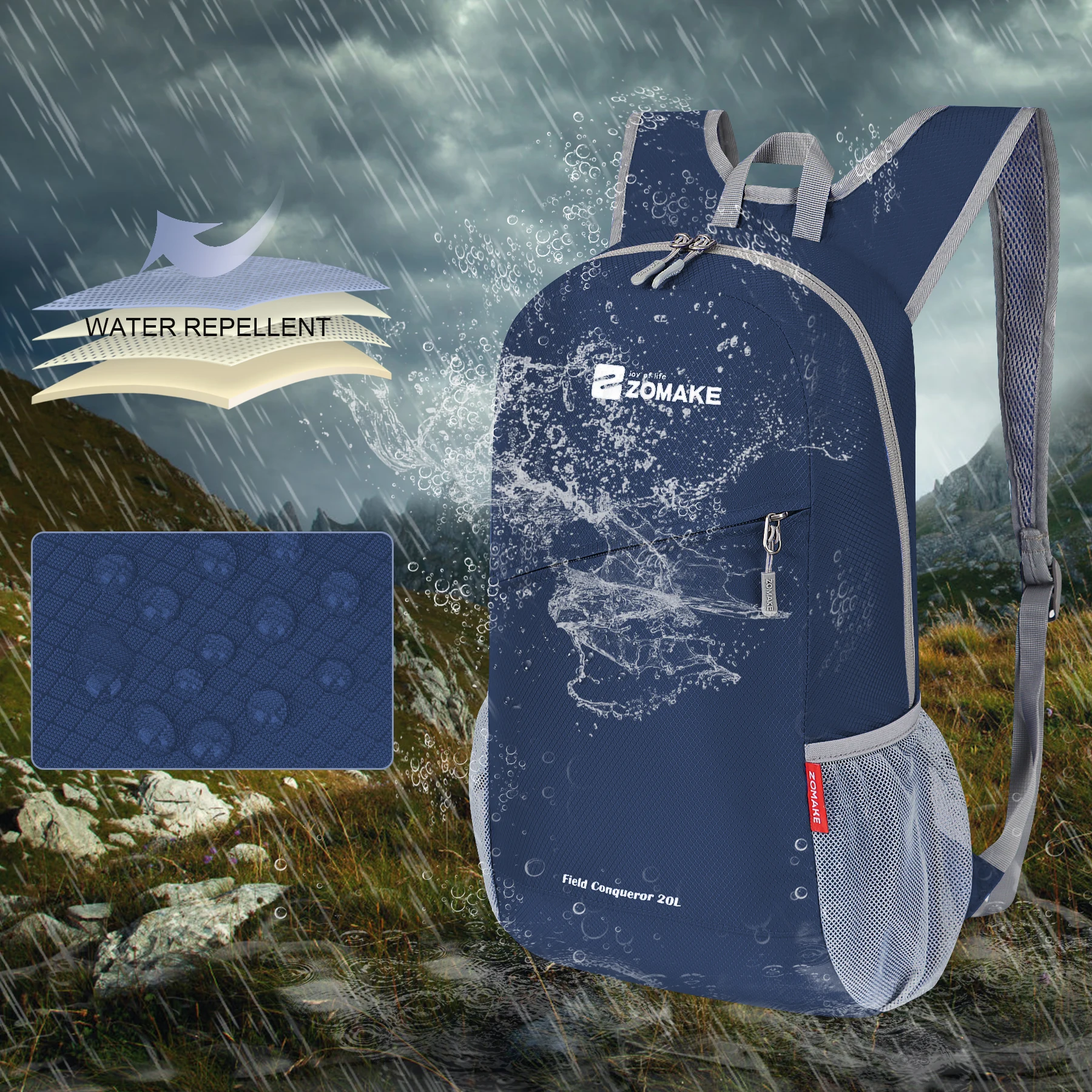 ZOMAKE 20L Portable Foldable Waterproof Backpack Mountaineering Bag Ultralight Travel Knapsack Hiking Leisure Unisex Backpack