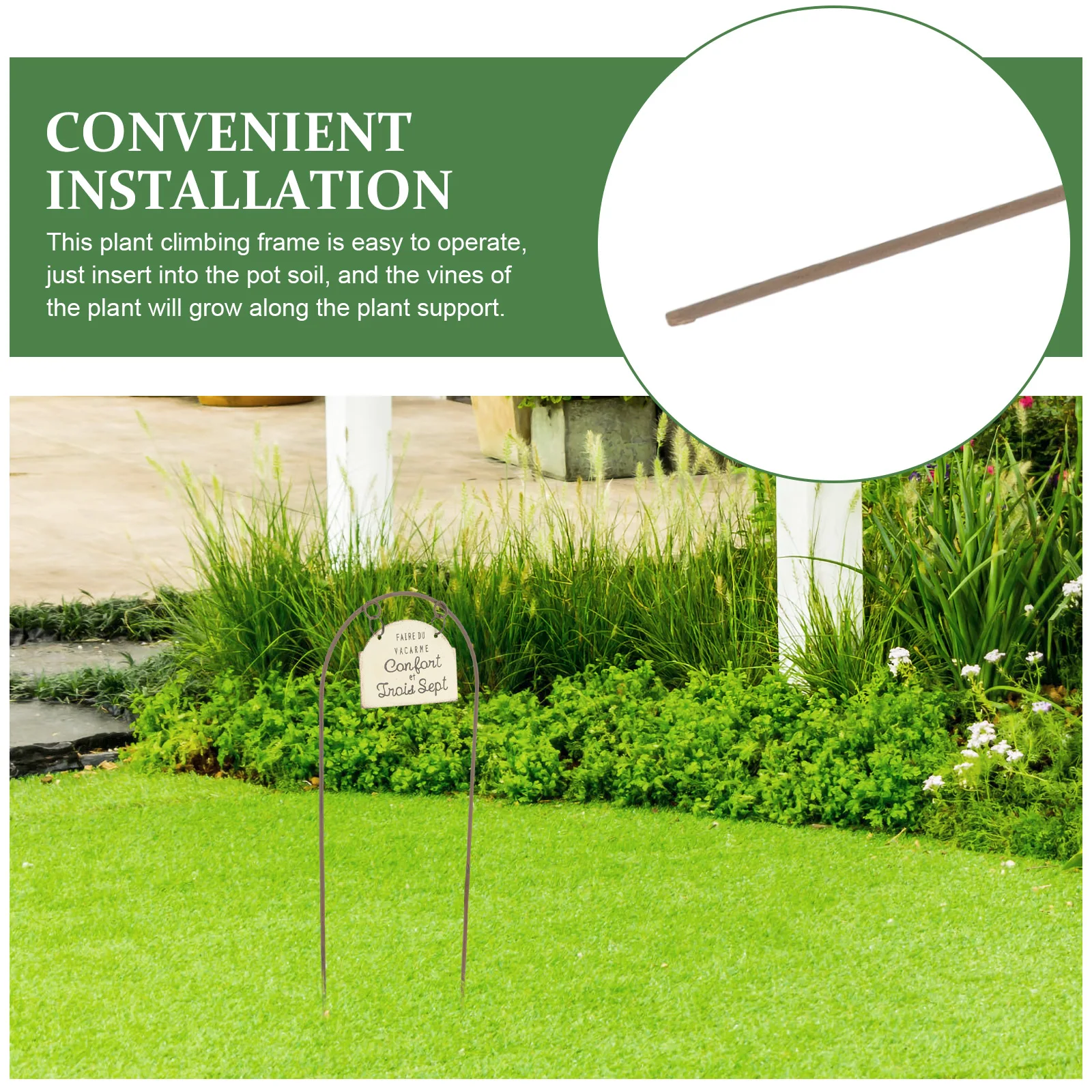 

U-образная садовая решетка, железная рама, поддержка растений, винтажный стиль, уличный декор, подставка для цветов с виноградной лозой, земля