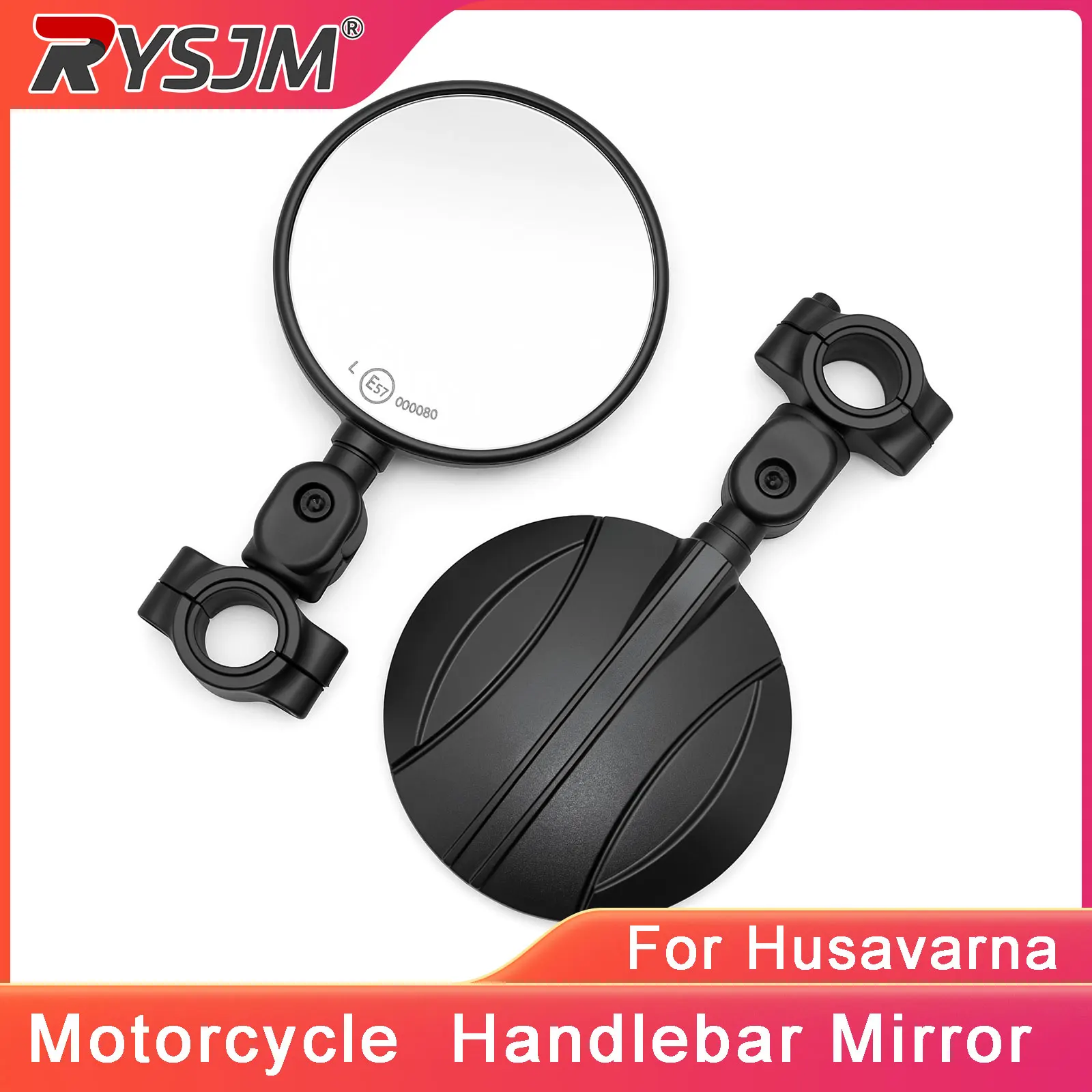 A Pair Motorcycle Handlebar Mirrors For Husavarna 701 SM/Enduro FC350/450 FE250/350/501/450 TC125/250 Moto Circular Mirror