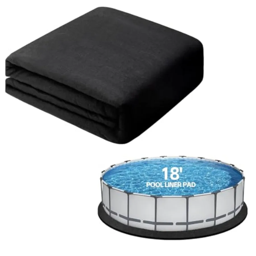 

280G/M² Thicker 18 Feet Round Pool Liner Pad, Pre-Cut Pool Mat, Geotextile Material Thickened Pool Mat for Above Ground Pool, H