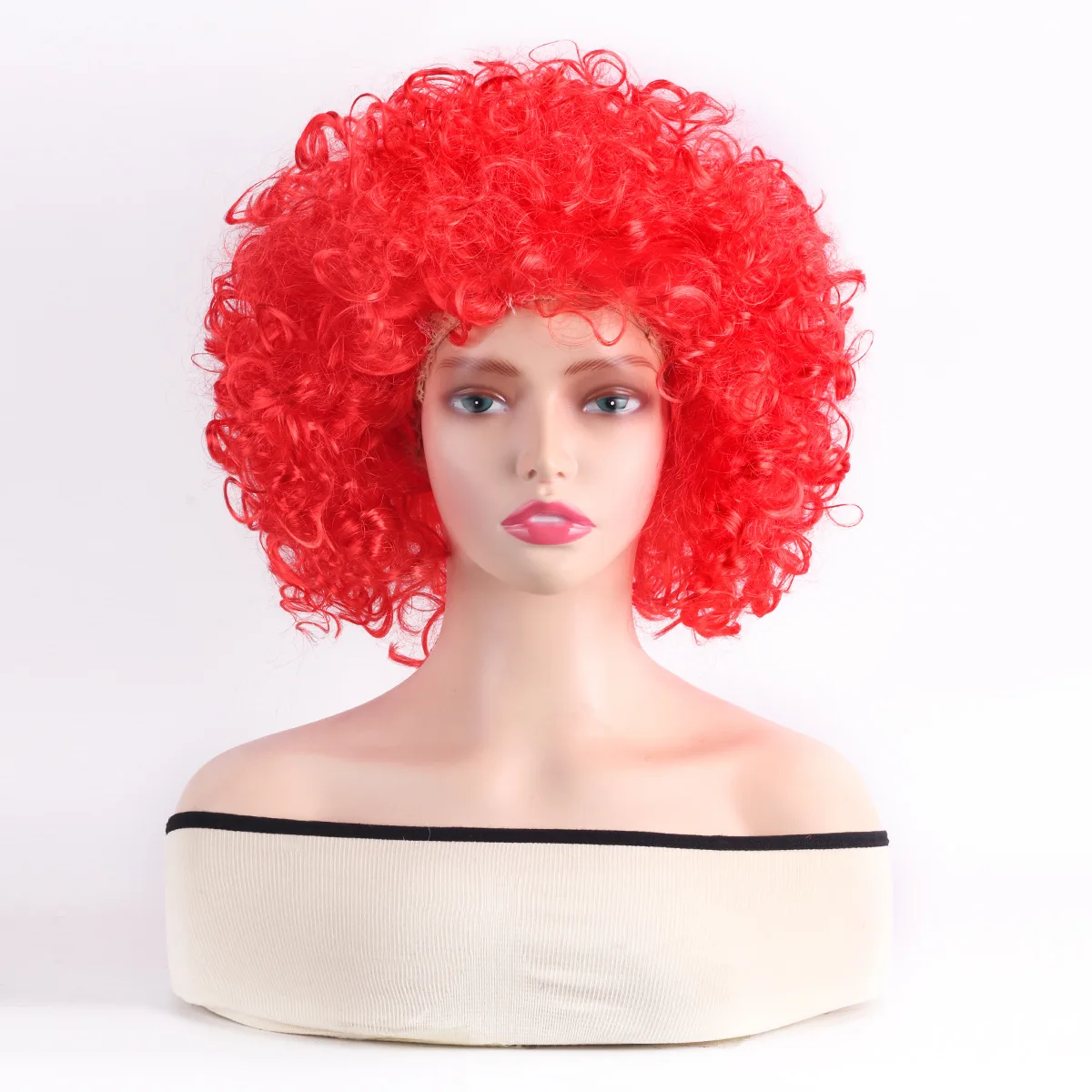 Parrucca da clown colorata unisex per adulti Parrucca sintetica riccia afro Cosplay per uomo Donna Parrucca da festa Mardi Gras Parrucche rosse verdi gialle blu