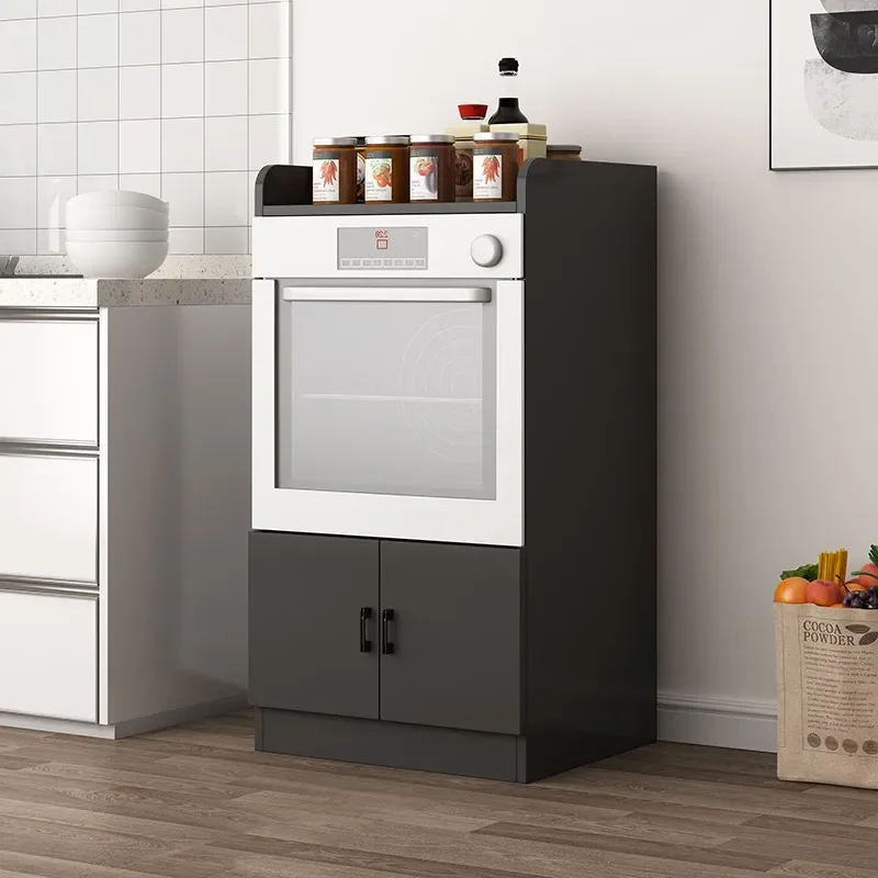 Kitchen microwave cabinet, multi-functional kitchen with built-in dishwasher rack