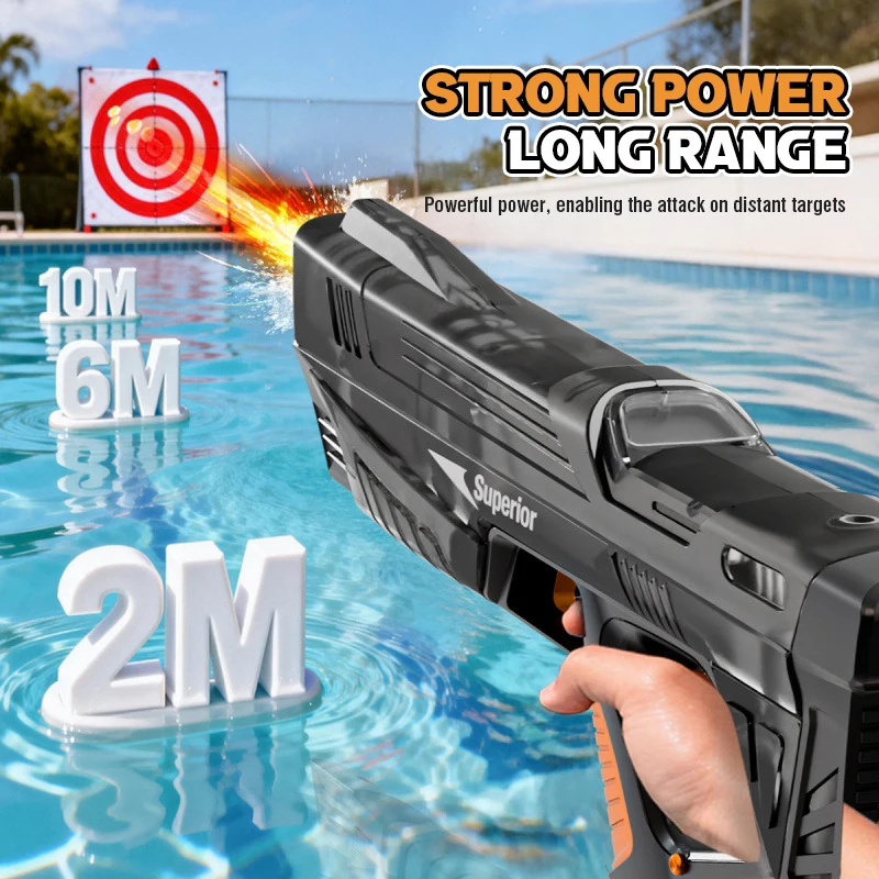 

Мощные электрические водные пистолеты с высокой производительностью, автоматическим всасыванием воды, летние уличные игрушки для пляжа, подарок для детей
