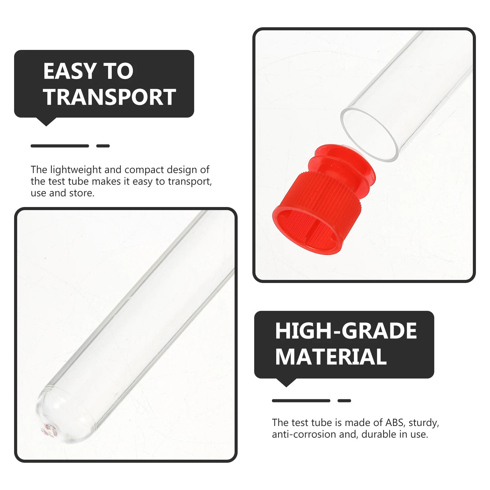 

12 Pcs Experimental Materials Test Tubes Clear Bulk For Wine Plastic Abs Student Mini