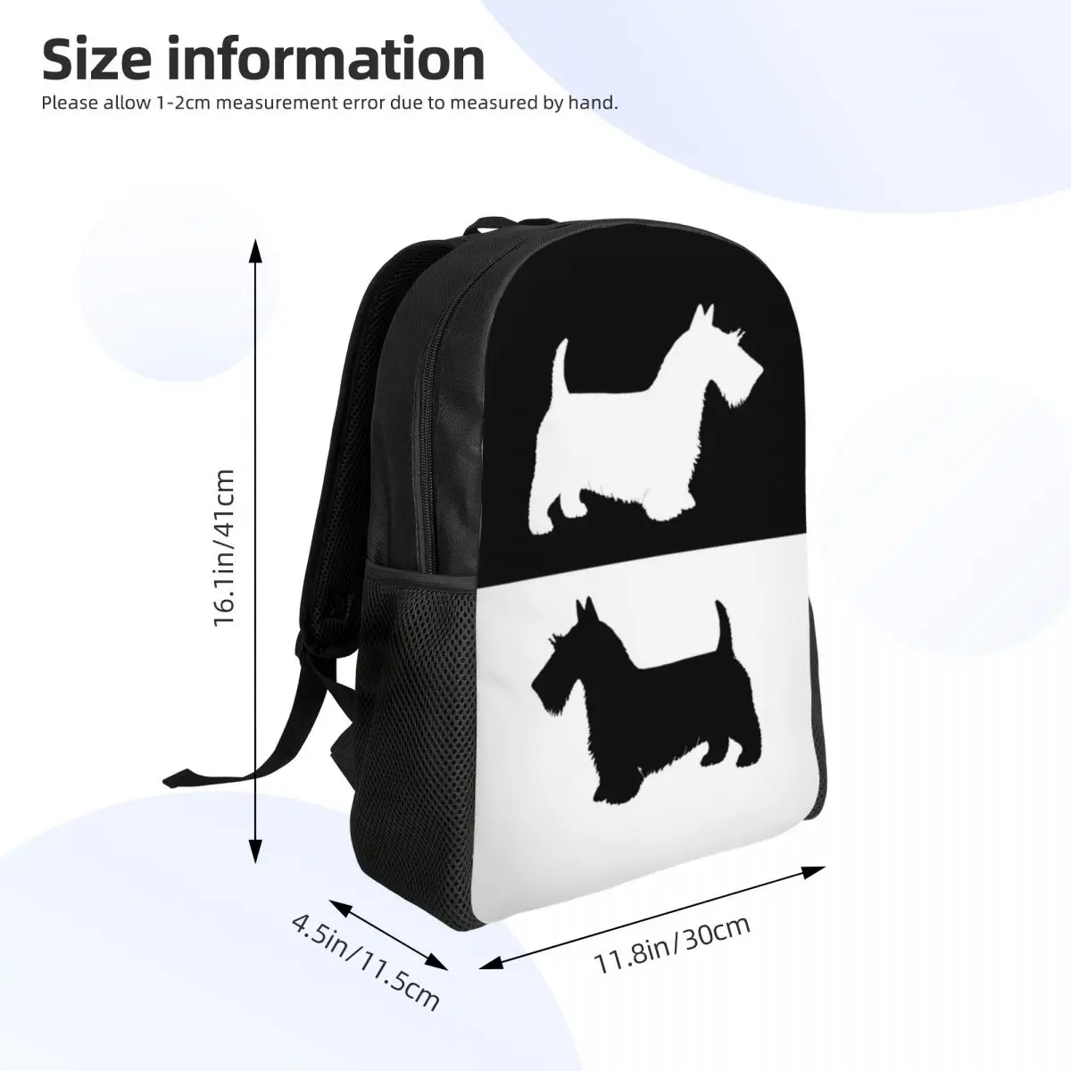 Mochila Scottish Terrier Laptop para mulheres e homens, Bookbag para escola, estudante universitário, Scottie Dog Bags, moda