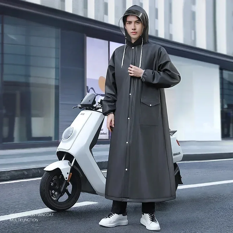 New Raincoat Long Full Body Waterproof Road Bicycle Single Ride EVA Rainwear Lengthen Brim Fashion Men's Raincoat