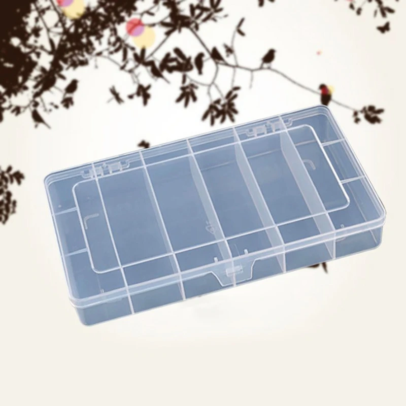 Clear Transparent Box with Lid Square Grids Bead Jewelry Storage Dropship