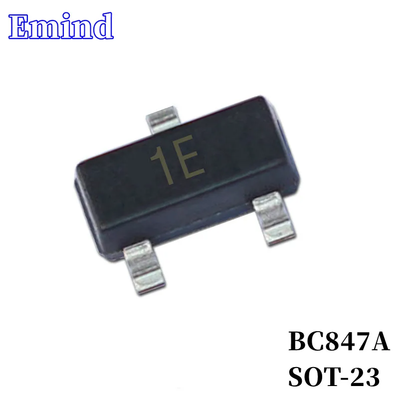 

100/200/300 шт., транзисторы BC847A SMD SOT-23 Silkscreen 1E Type NPN 45 в/мА