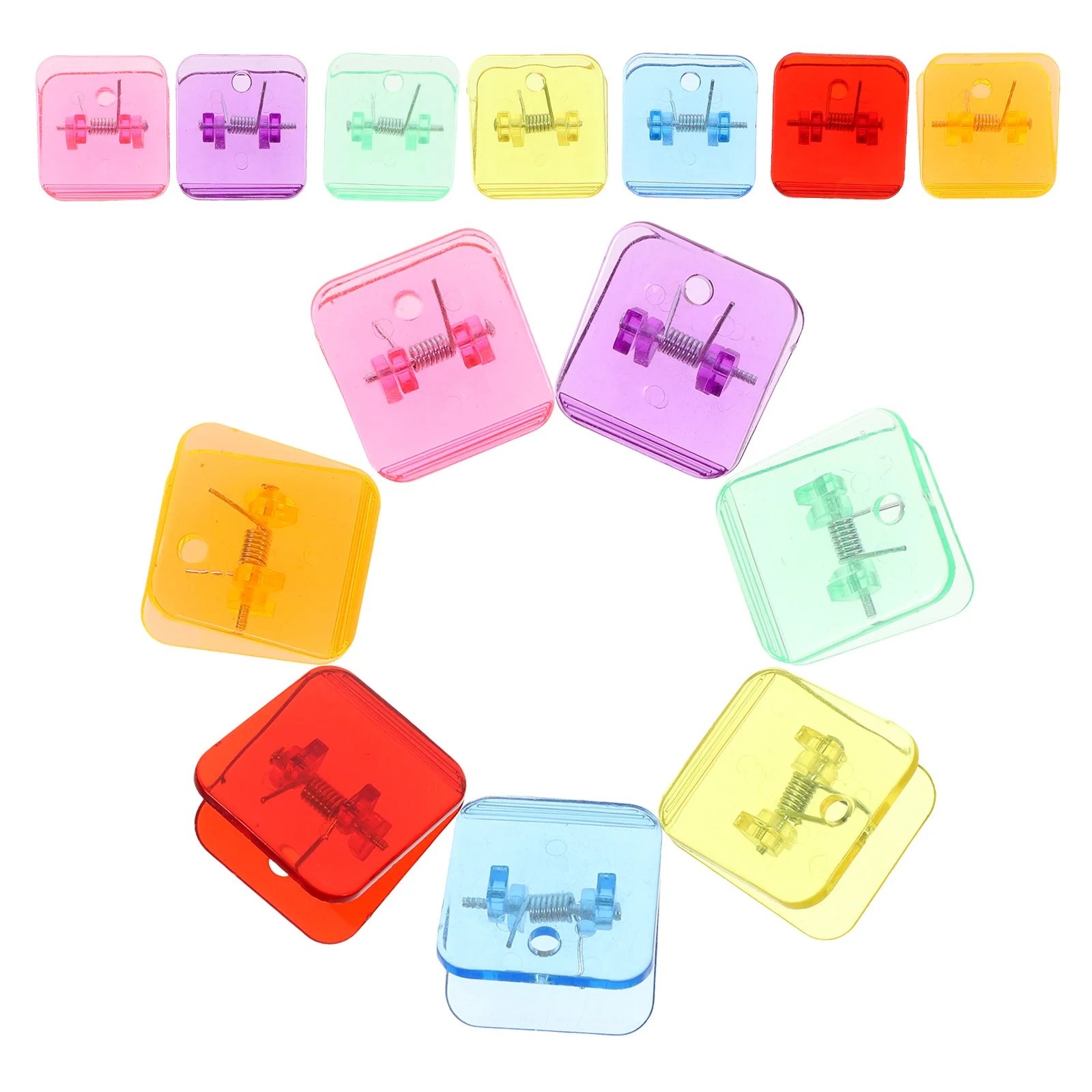 

14 Pcs Transparent Folder Adorable Plastic Clamp Multi-function Paper Clip Binder