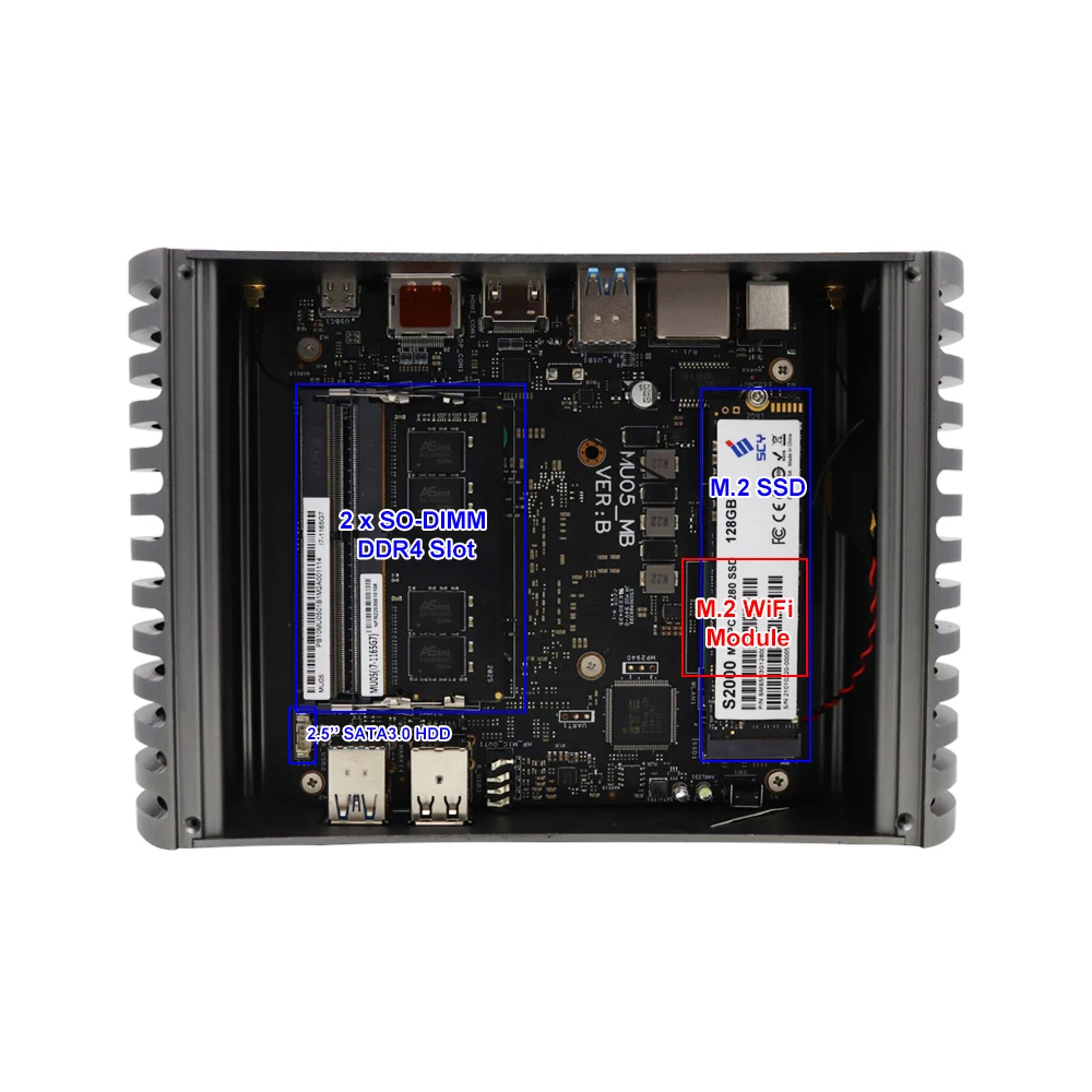 11th Gen Fanless Office Mini PC i7-1165G7 i5 1135 g7 2 * DDR4 NVME SSD Windows 11 Pro Barebone NUC Computer Thunderbolt 4 HDMI DP