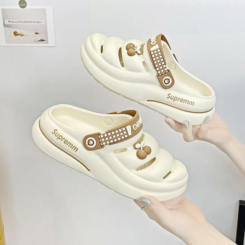 womens shoes Summer Beach Cloud Slippers Flip Flops charm clog slides Cherry home indoor Cartoon cute Kawaii Platform Non Slip