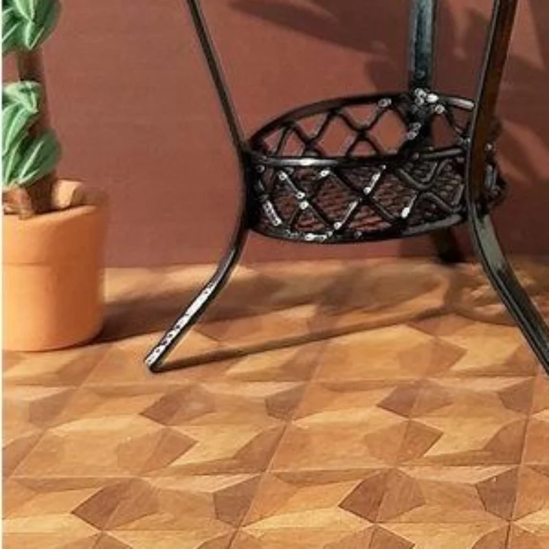 1 Stuks 1:12 Poppenhuis Simulatie Miniatuur Ijzer Dubbellaags Bloem Stand Ronde Opbergrek Model Voor Poppenhuis Accessoires