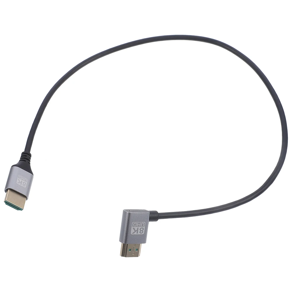 

8K Cable Male to Male Monitor Connection Line Right Angle Connector Durable Aluminum Alloy PVC Compatible with TVs for Home
