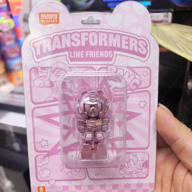 Nuevos Blokees Optimus Prime Brown, serie de edición limitada de marca compartida, juguetes de modelos móviles de montaje rosa, figura decorativa de escritorio