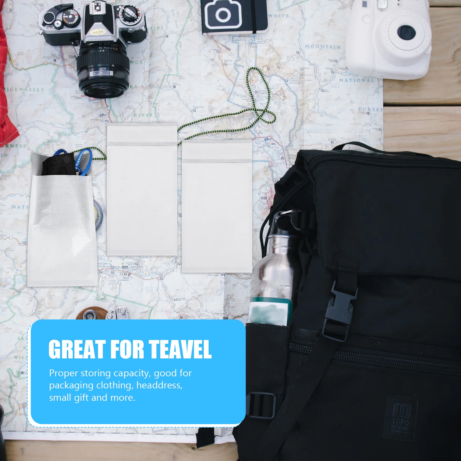 

100Pcs Self Adhesive Wax Paper Bags for Clothing Packaging Moisture Proof and Odor Control Visualized Design Wax Paper Bags